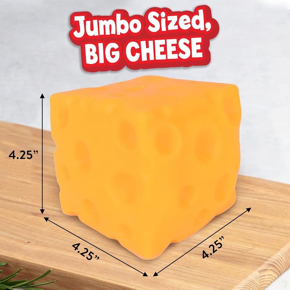 Giggle Zone Squeeze Cheese Block Large Squishy Sensory Fidget Stress Novelty Toy - Picture 10 of 10